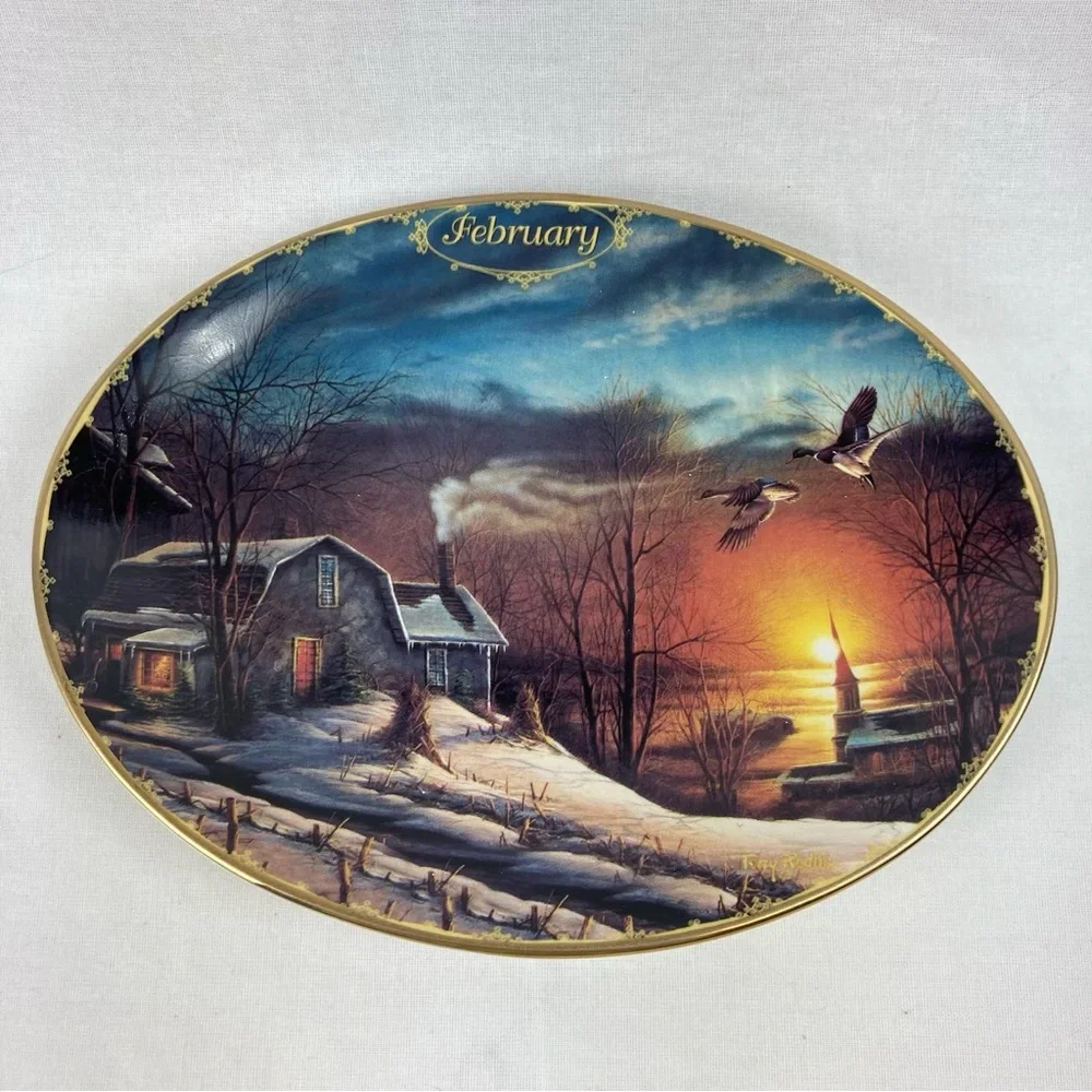 The Bradford Exchange FEBRUARY Sharing Season Plate Seasons to Remember #2 1999