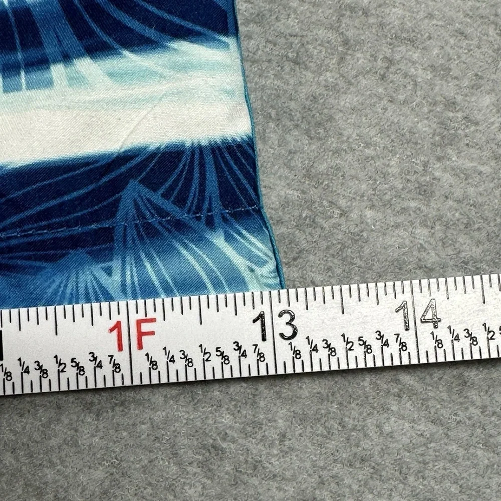Hawaiian Authentics Swim Trunks Mens L ‎ Blue White Stripe Floral Lined
