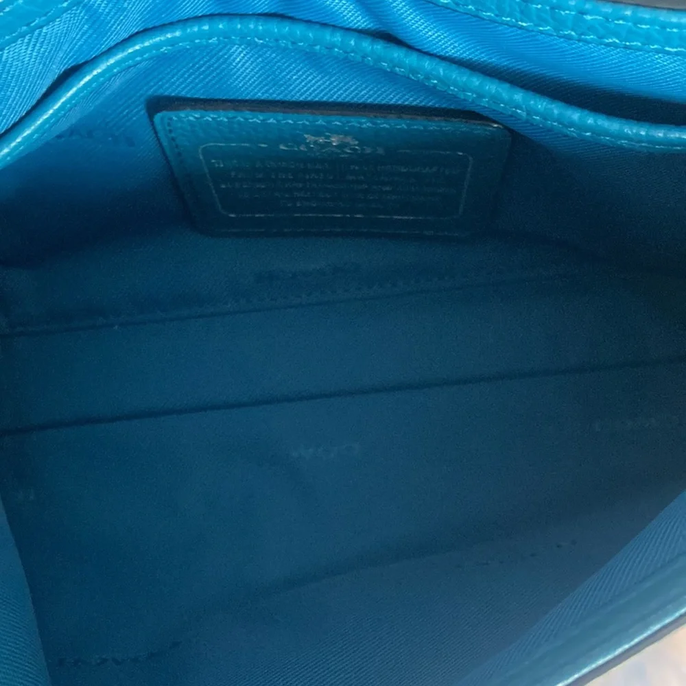 Coach Teal Crossbody Bag with Silver Hardware