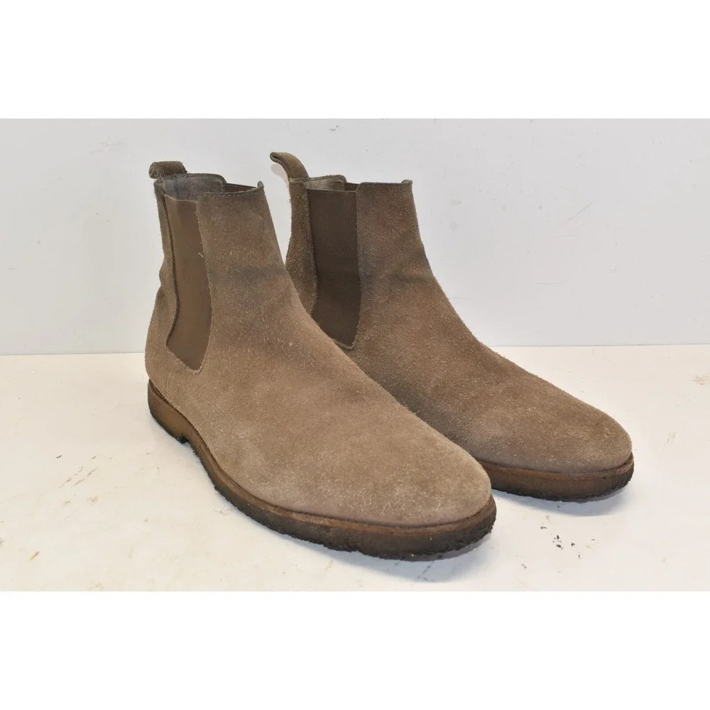 AllSaints Mens Harley Chelsea Boots 11.5 EU 44‎ Brown Suede Luxury Preppy Hype