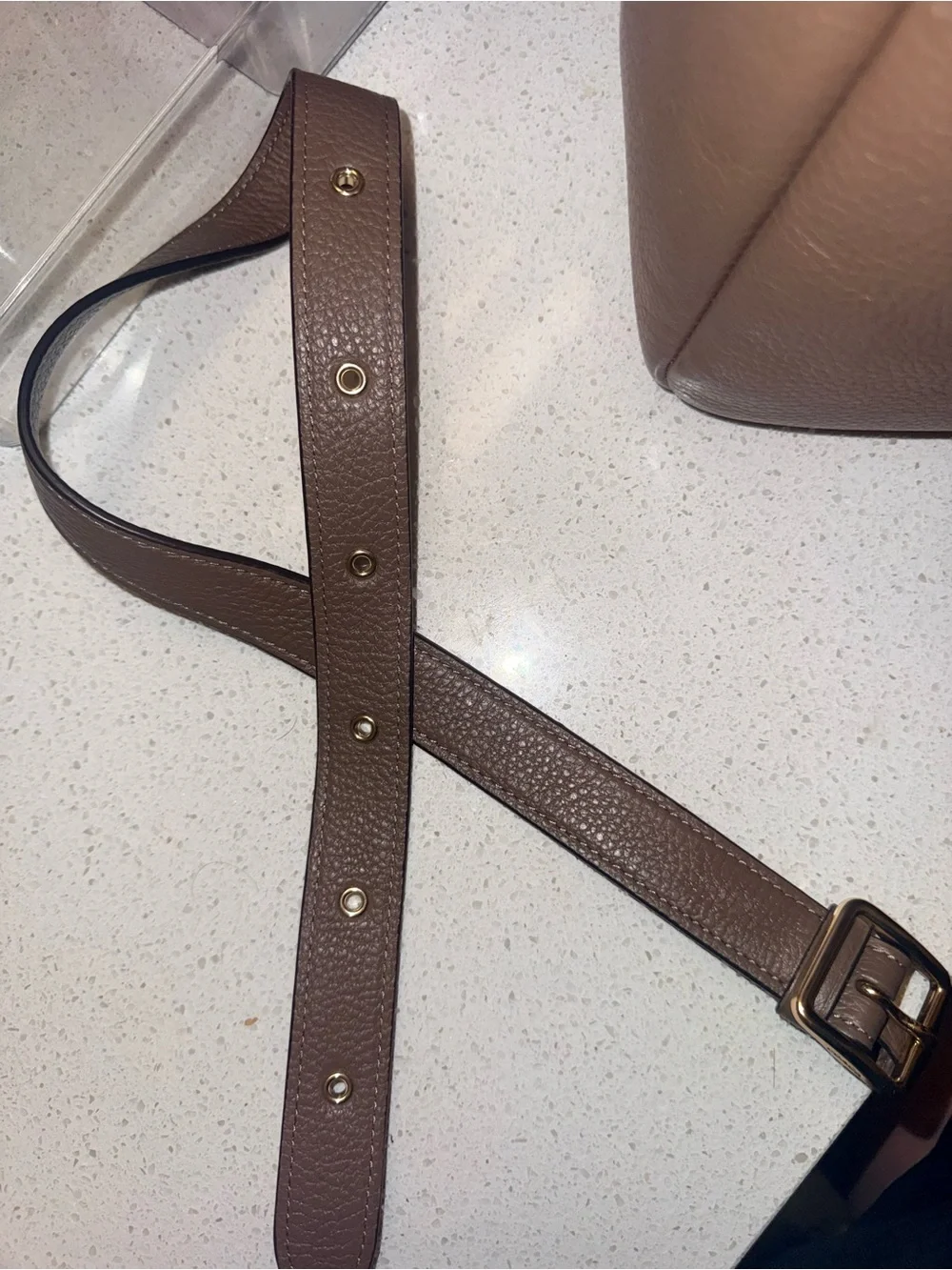 Coach Leather Shoulder Bag - Rose Taupe with Gold Hardware