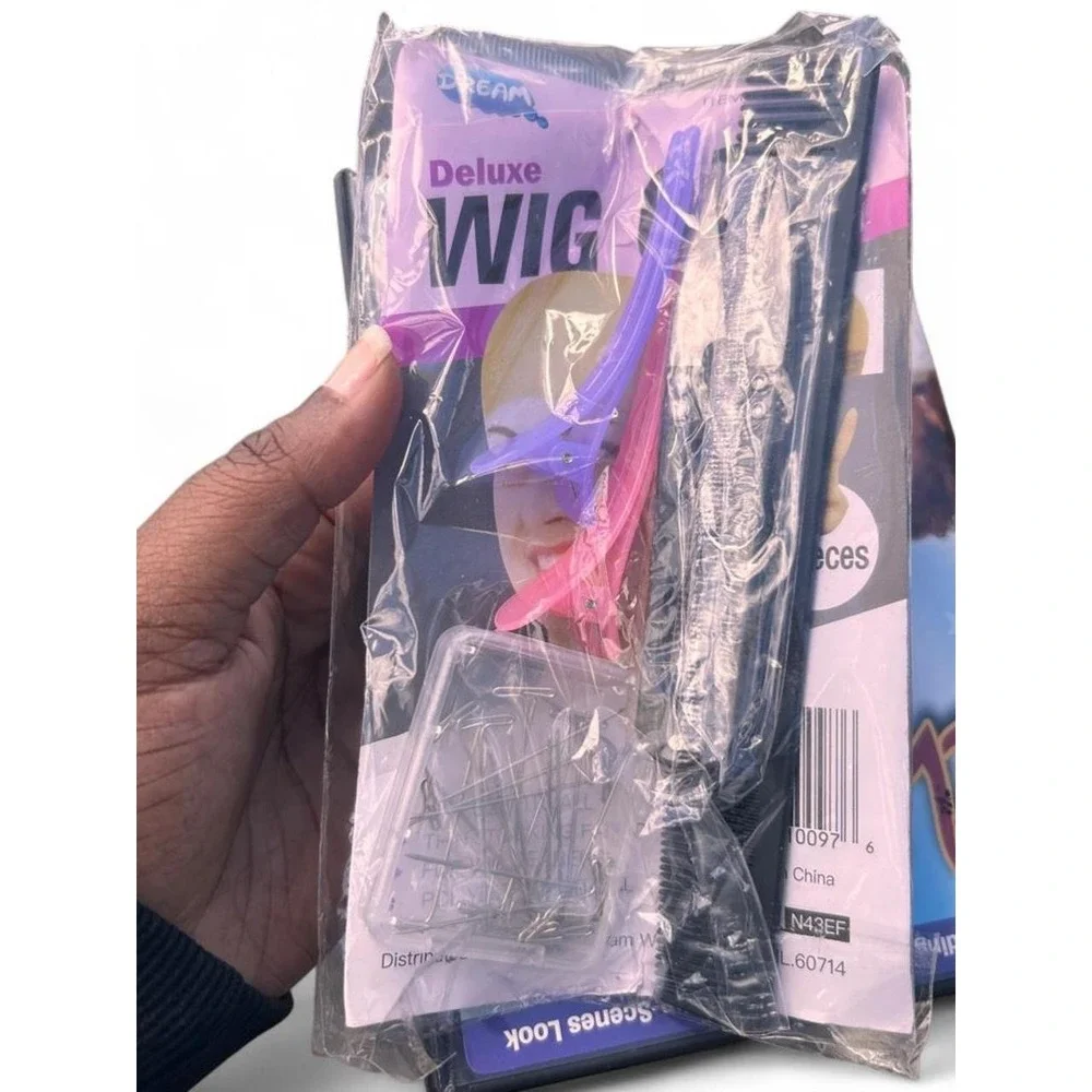 Deluxe Wig Cap Kit 2 Pack Nylon Stocking Caps Hair Clips Pins Comb Beige New