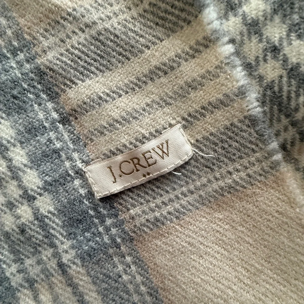J. Crew Beige and Gray Plaid scarf