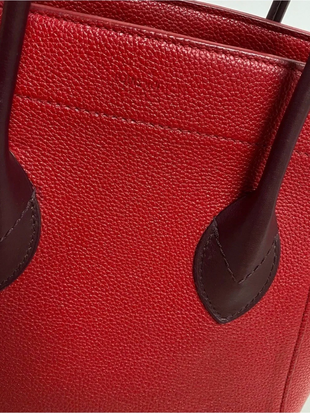Louis Vuitton Red Leather Shoulder Tote