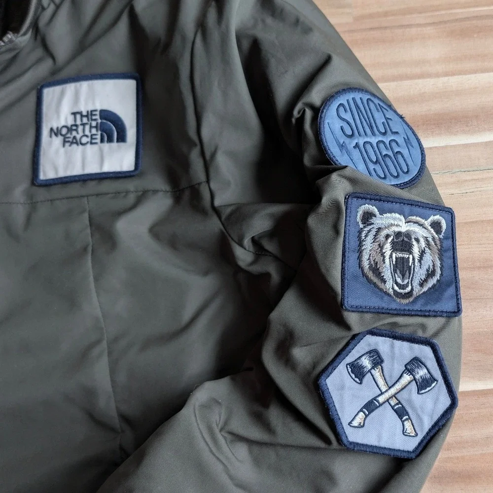 The North‎ Face Men's Vintage Rare Jester Bomber Jacket Olive Green Patch Small
