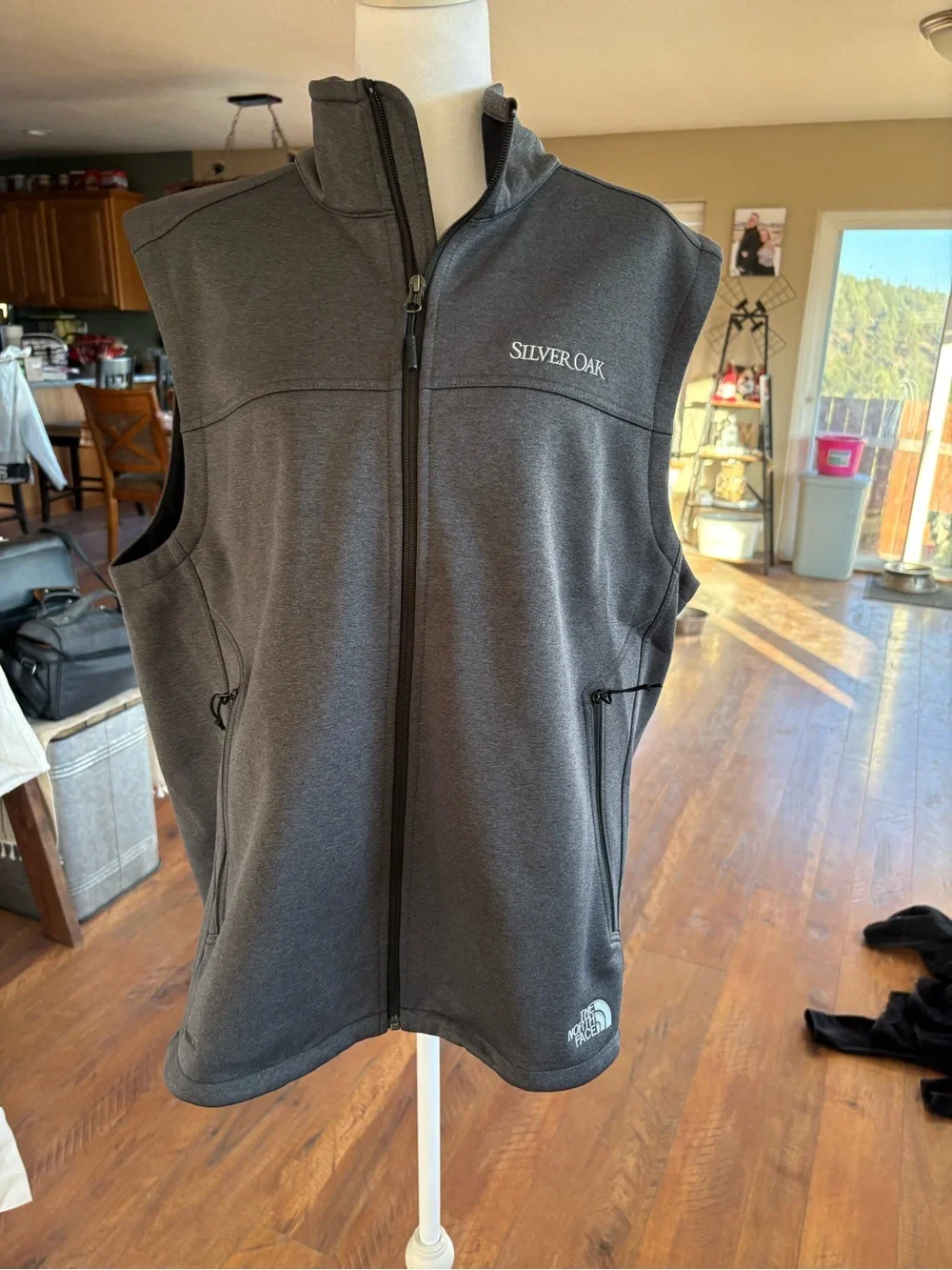 Silver Oak x The North Face Men's Charcoal Softshell Vest Windwall
