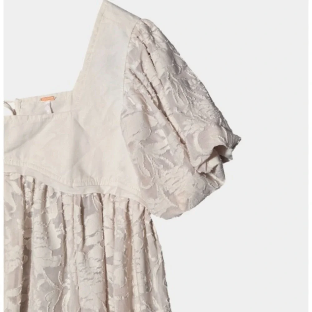 Free People Sunrise To Sunset Floral Blouse PinkXS Coquette Babydoll Cottagecore
