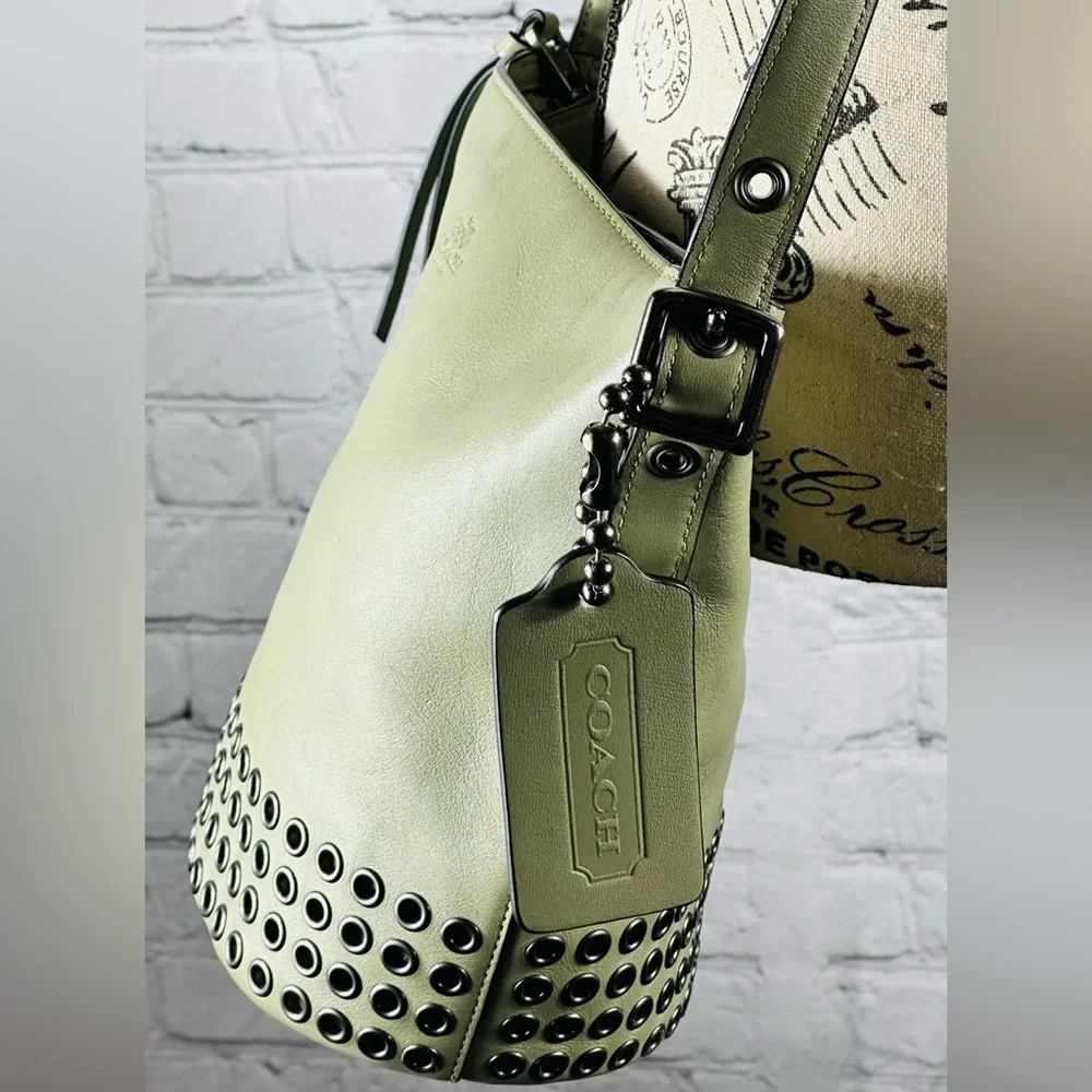 Coach Bleeker Grommets Mini Duffel In Olive Green