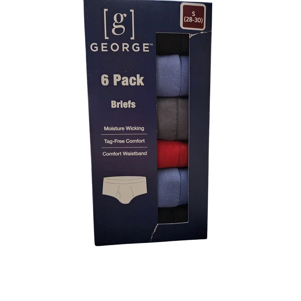 Small Mens 6 Pack Briefs Moisture Wicking‎ Tag Free Comfort Waistband