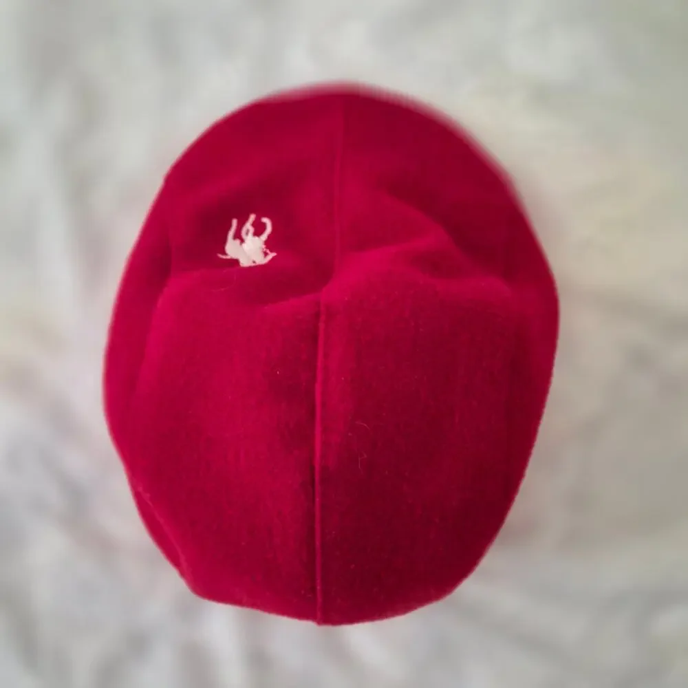 Vintage Polo Ralph Lauren Baby Flat Cap Red Fleece Newsboy Driving Hat Ivy