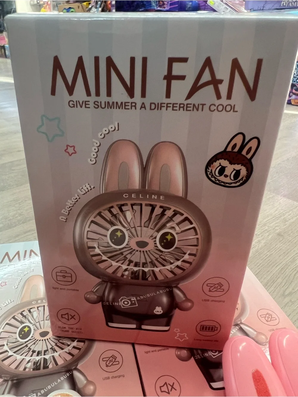 Pink Bunny Kids Fan - Cute Portable Toy Fan