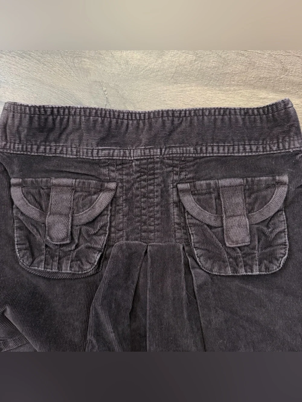 Vintage Y2K '06 Old Navy Brown Corduroy Pleated Skirt Size 5