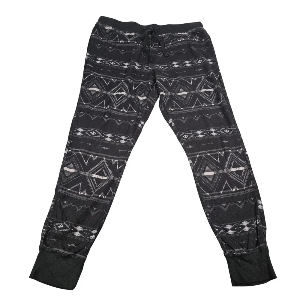 Polo‎ Ralph Lauren Mens Pajama Lounge Pants Black Aztec Print Drawstring XL
