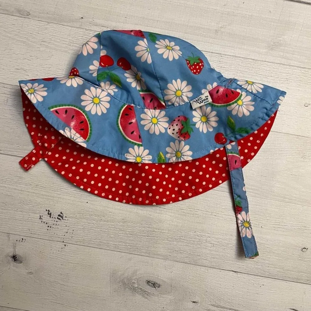 wee wave baby girls reversible watermelon‎ sun hat