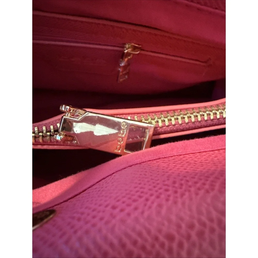 BEBE‎ Orchid Evie Satchel Bag With Shoulder Strap Hot Pink Fuchsia NWT