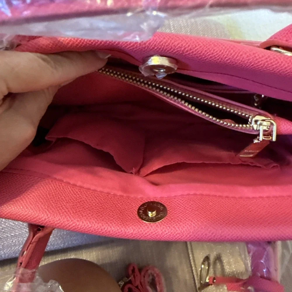 BEBE‎ Orchid Evie Satchel Bag With Shoulder Strap Hot Pink Fuchsia NWT