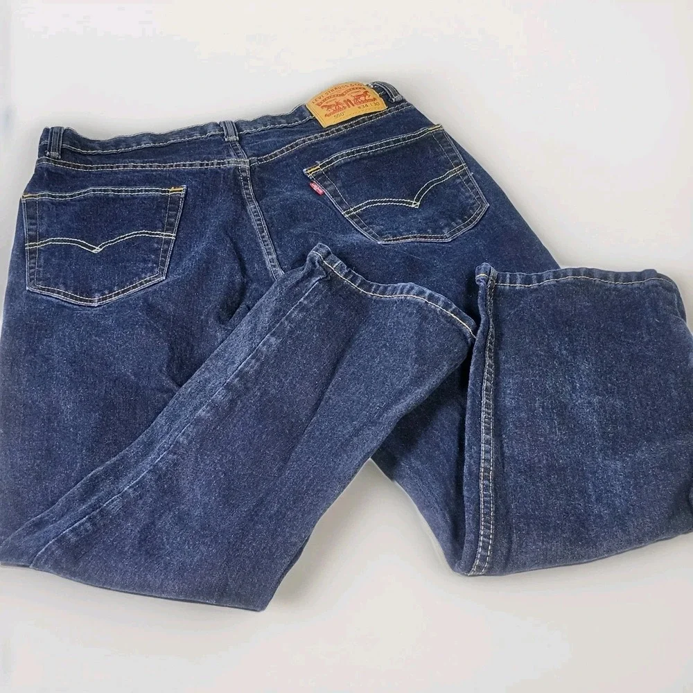 Levis‎ 550 Jeans Mens 34x30 Blue Dark Wash Relaxed Fit Taper Classic Denmin