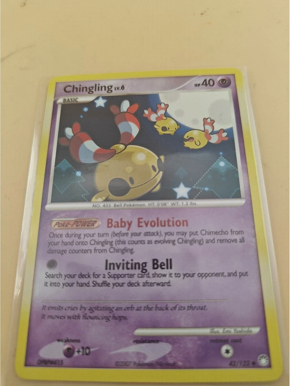 Pokemon Chingling 42/123 Diamond & Pearl Mysterious Treasures Uncommon M/NM