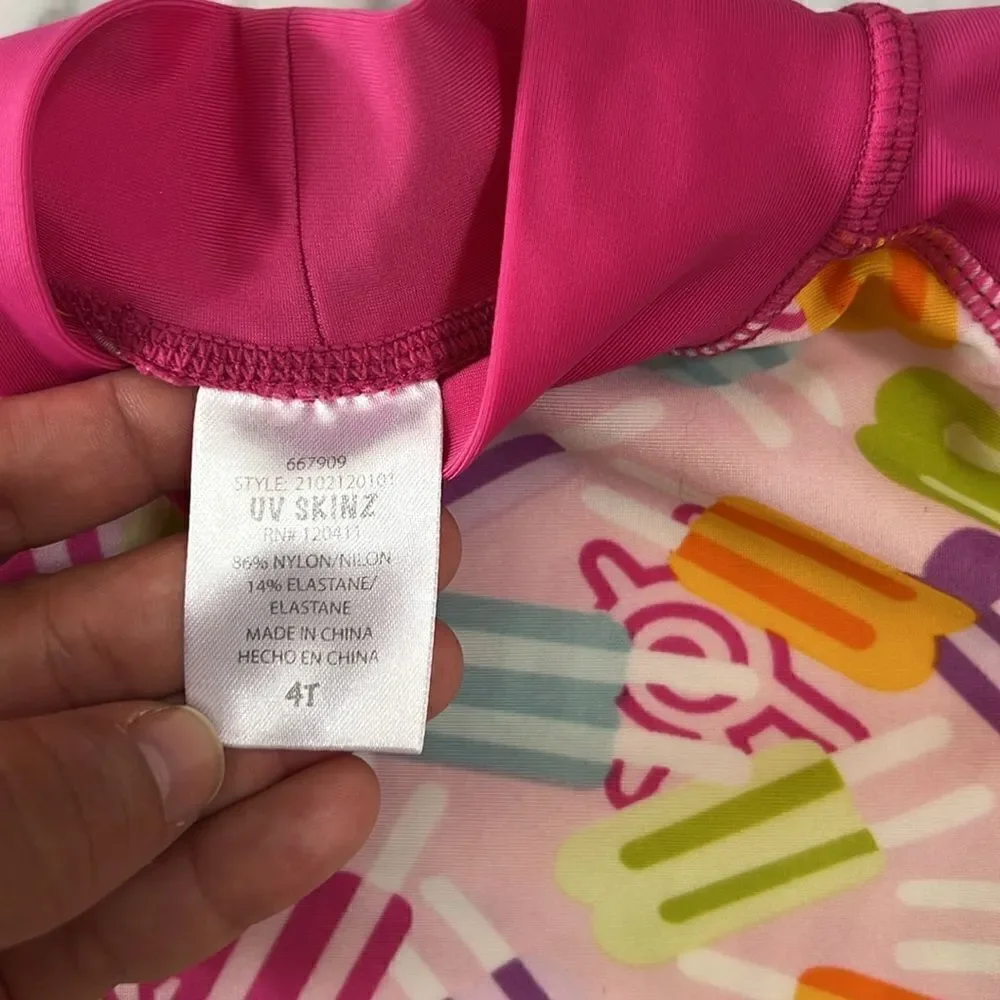 UV Skinz Popsicle rash guard Sz 4T