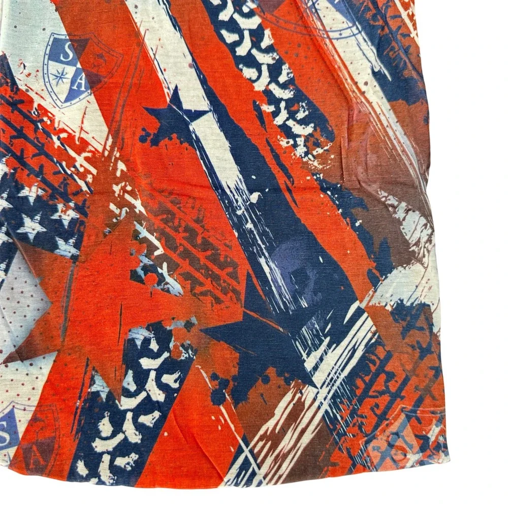 SACO Frost Tech Fleece Face Shield Neck Gaiter Patriotic‎ Stars Stripes NEW!
