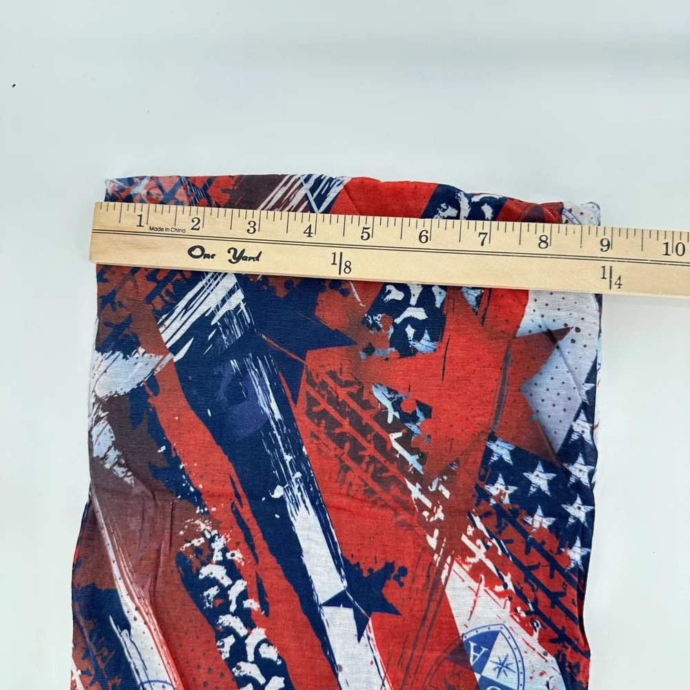 SACO Frost Tech Fleece Face Shield Neck Gaiter Patriotic‎ Stars Stripes NEW!