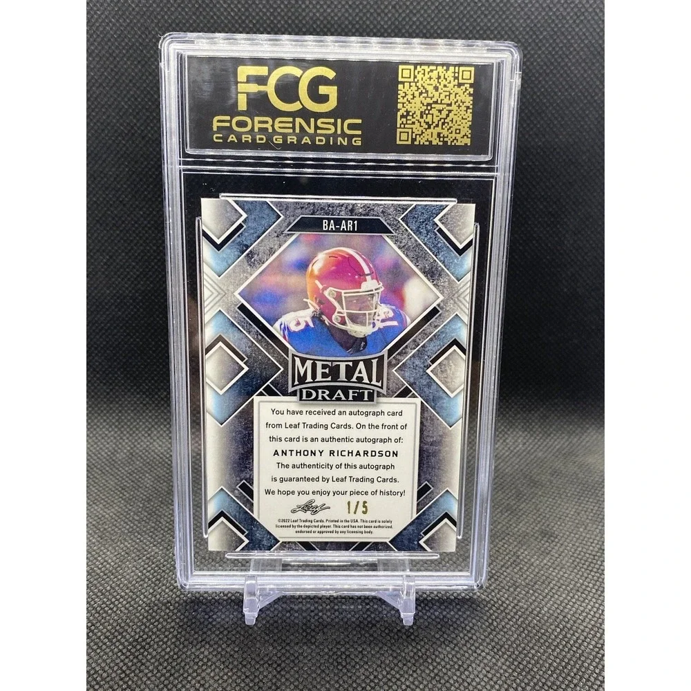 FCG 9.5 ANTHONY RICHARDSON 2022‎ LEAF METAL DRAFT CRYSTAL SNAKE SKIN AUTO #1/5