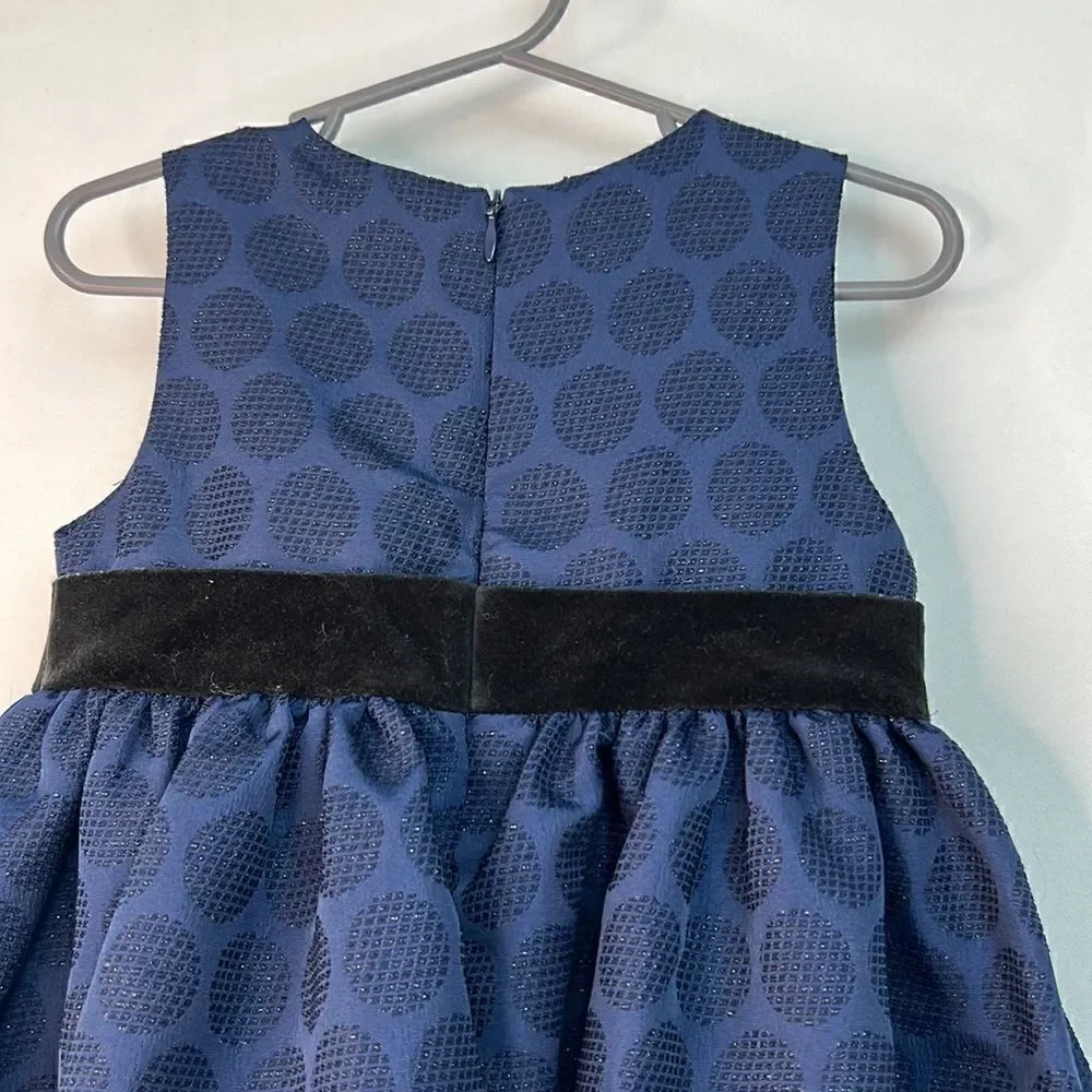 Gymboree Navy Blue Sleeveless Glitter Party Dress 3T EUC