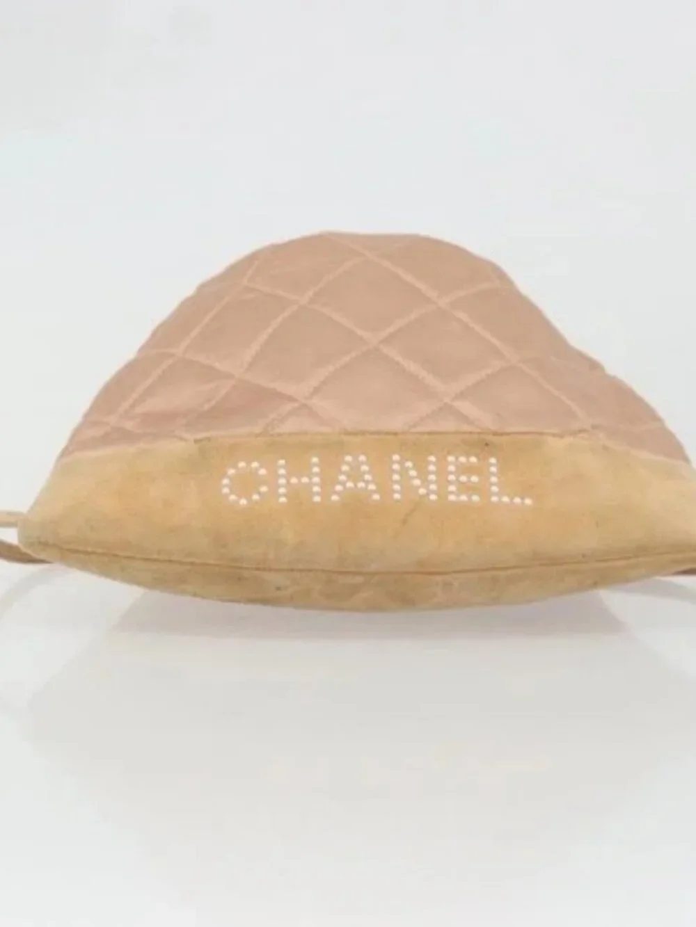 CHANEL Matelasse Purse Backpack Satin Pink Gold CC Auth bs34274
