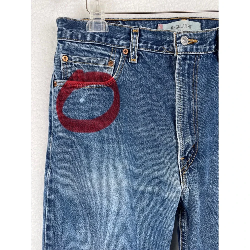 Levis 505 Regular Fit Mens Jeans 36x30 Medium Wash Blue Straight Leg Made in USA