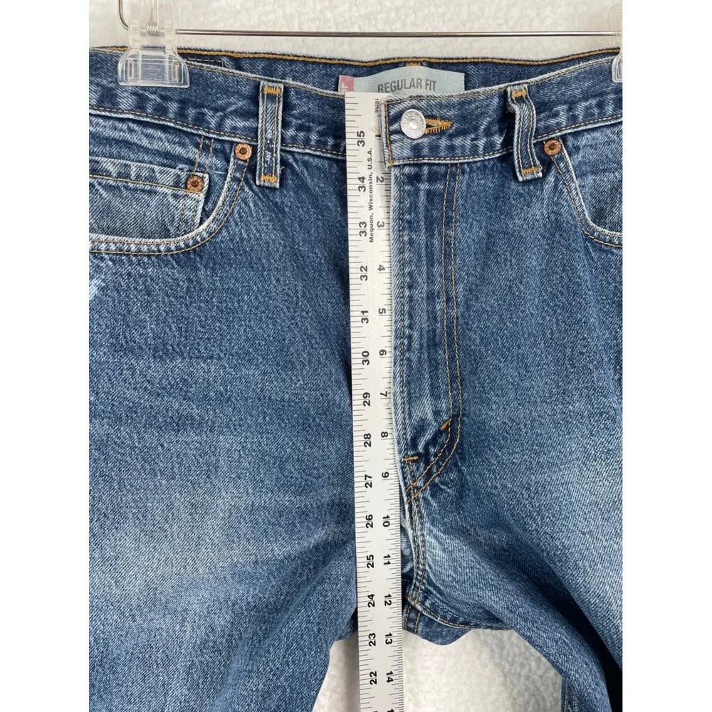 Levis 505 Regular Fit Mens Jeans 36x30 Medium Wash Blue Straight Leg Made in USA