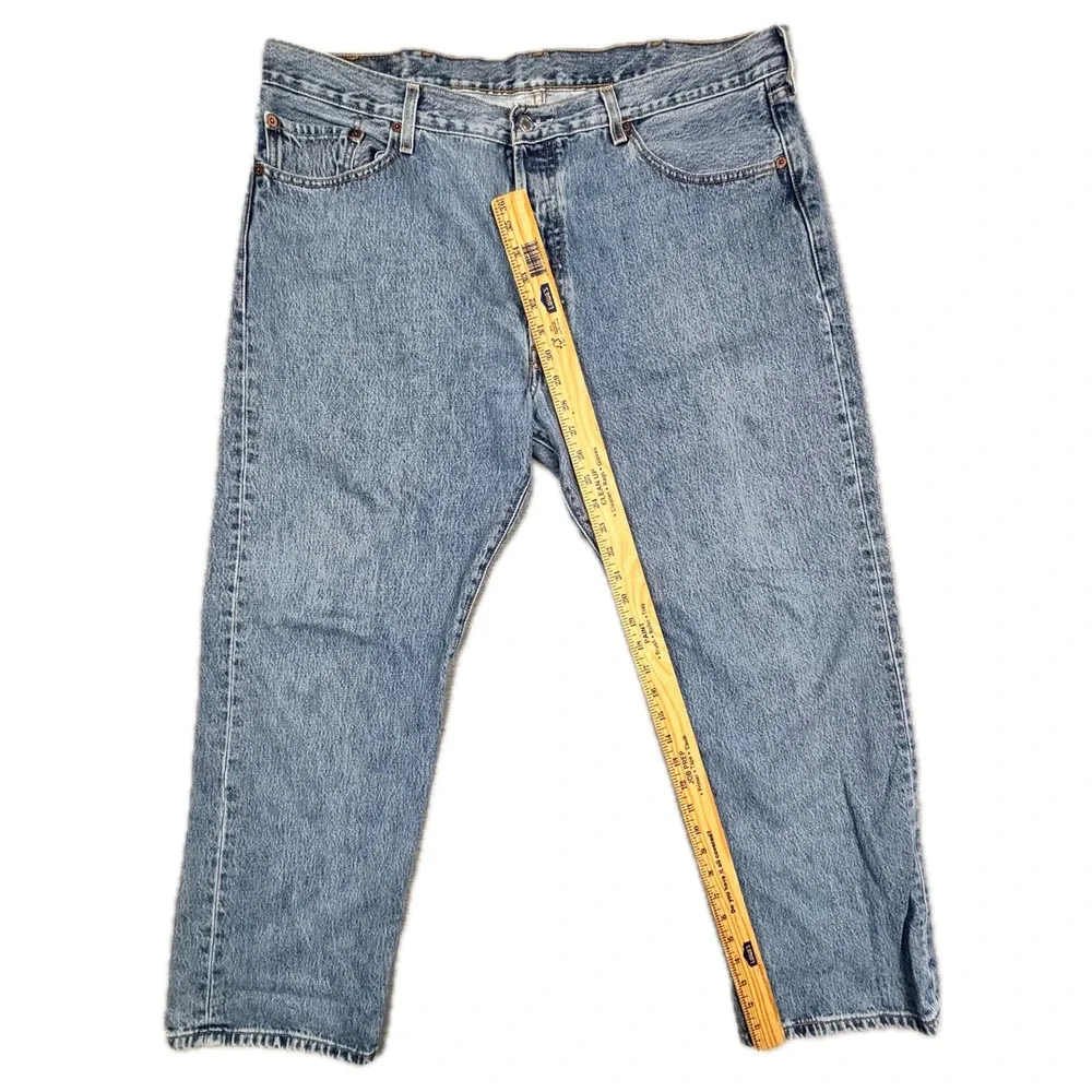 Levis 501 Original Fit Mens Jeans 40x30 Medium Wash Blue Button Fly Cotton Denim
