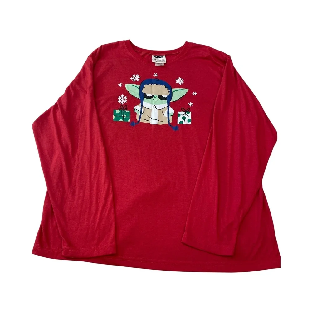 Munki Munki Star Wars The‎ Mandalorian Baby Yoda Grogu Pajama Set XXL Holiday
