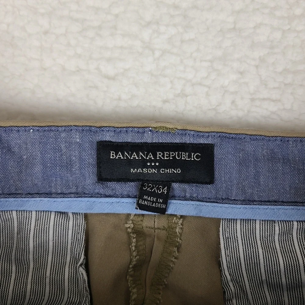 Banana‎ Republic Pants Mens 32x34 Acorn Brown Slim Straight Mason Chino Slacks