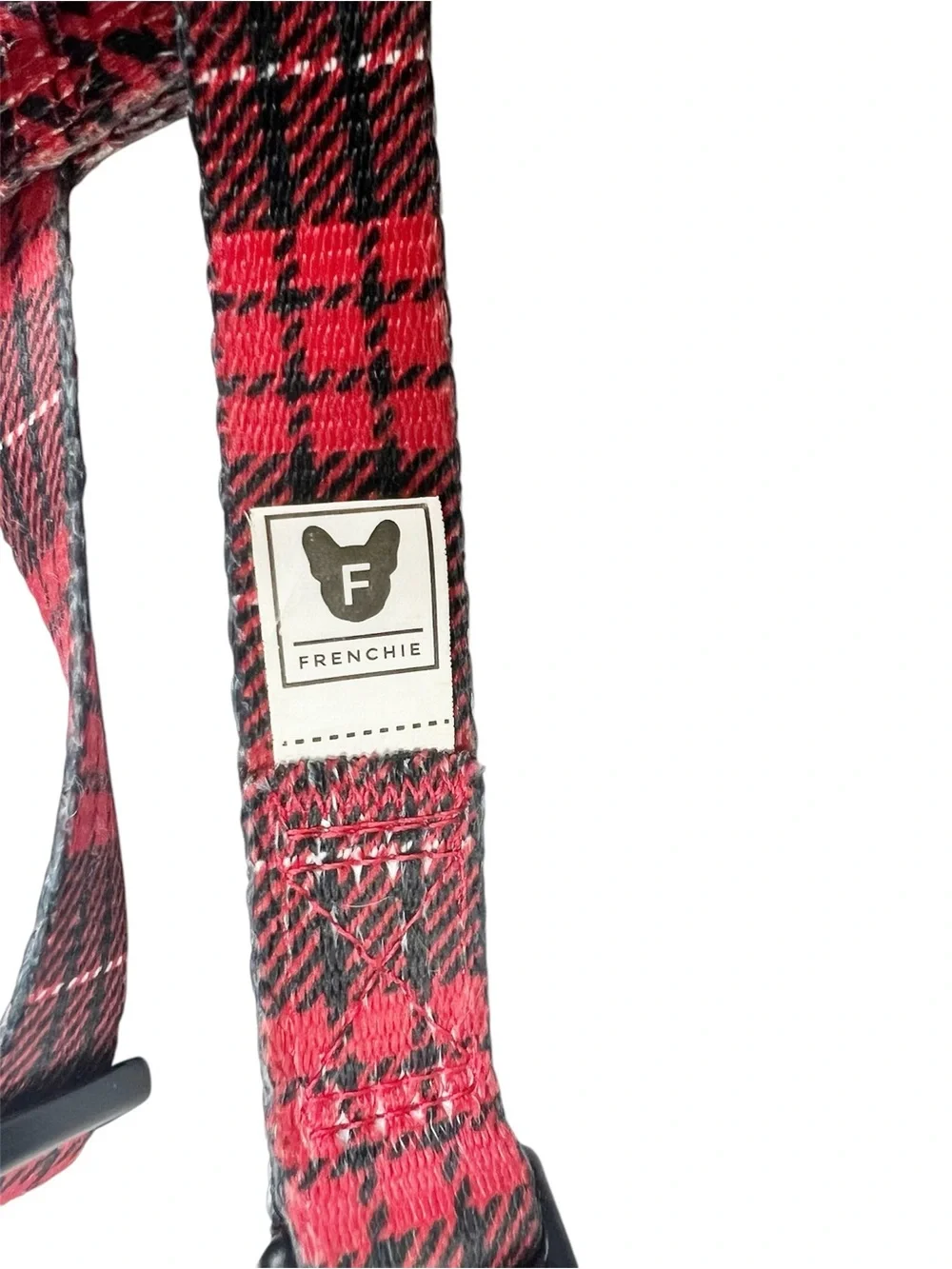 Frenchie Bulldog Red Tartan‎ Plaid Dog Strap Harness OS