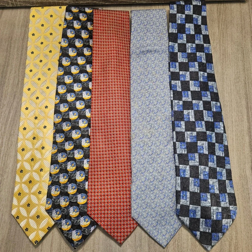Lot of 5‎ Designer Silk Ties Ermenegildo Zegna Polo Ralph Lauren Brooks Brothers