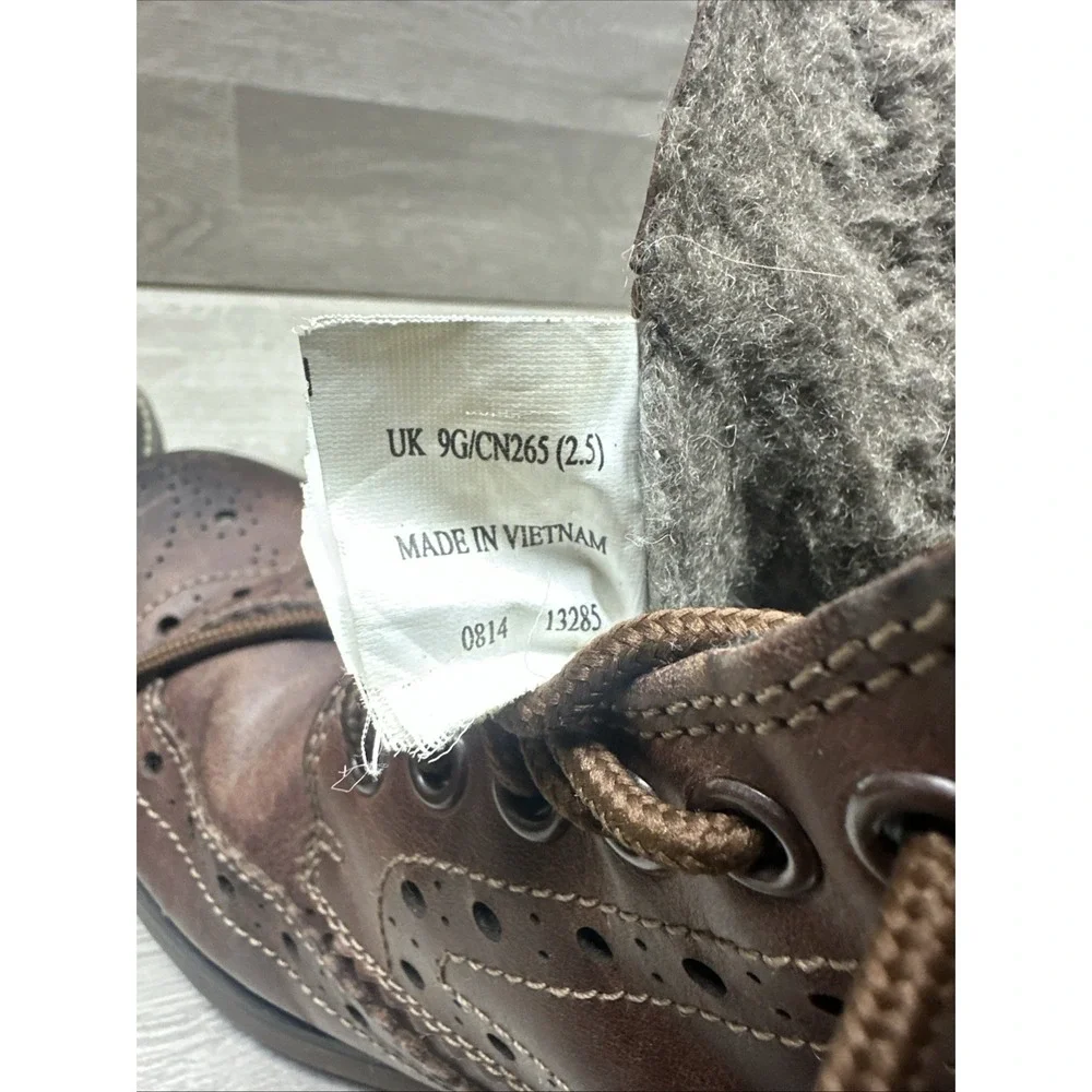 Clarks Montacute Lord Brogue Leather Wingtip Chukka brown boots, Men's 10US NICE