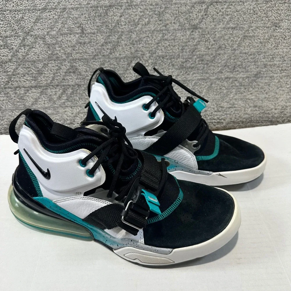 Nike Air‎ Force 270 Men's Black White Teal Athletic Shoes Size 11