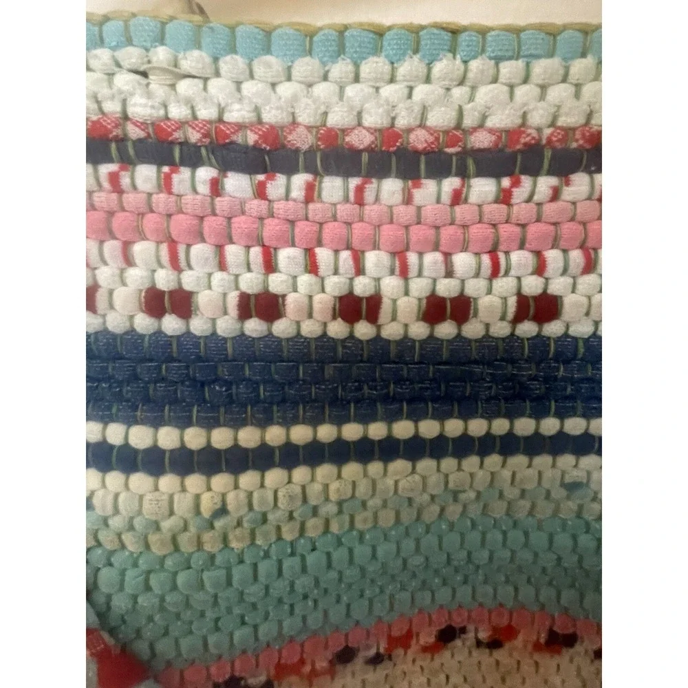 VINTAGE HANDMADE BRAIDED RUG HANDBAG PURSE‎ BAG
