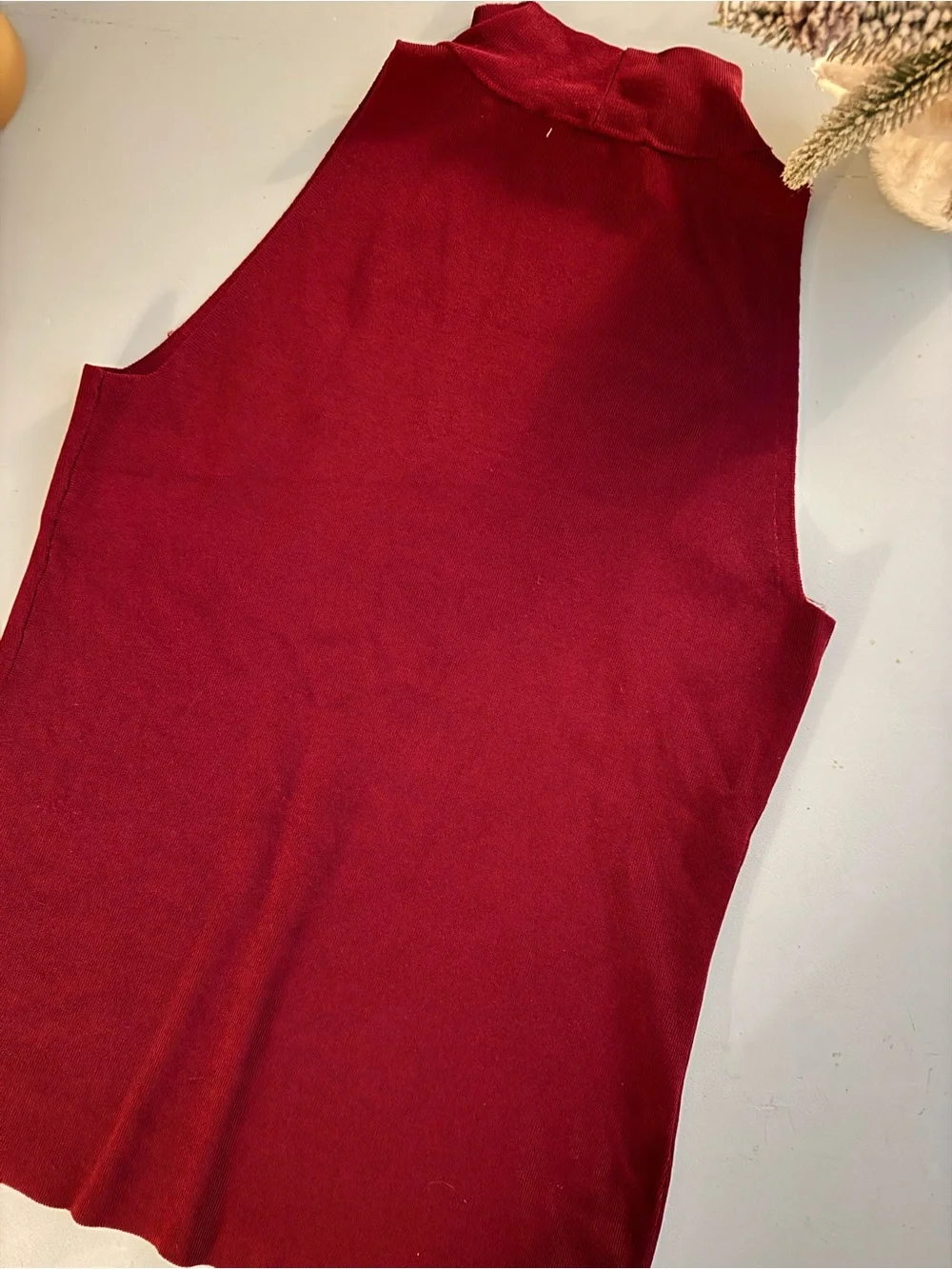 Michael Kors Berry Ribbed Knit Top with Gold Logo