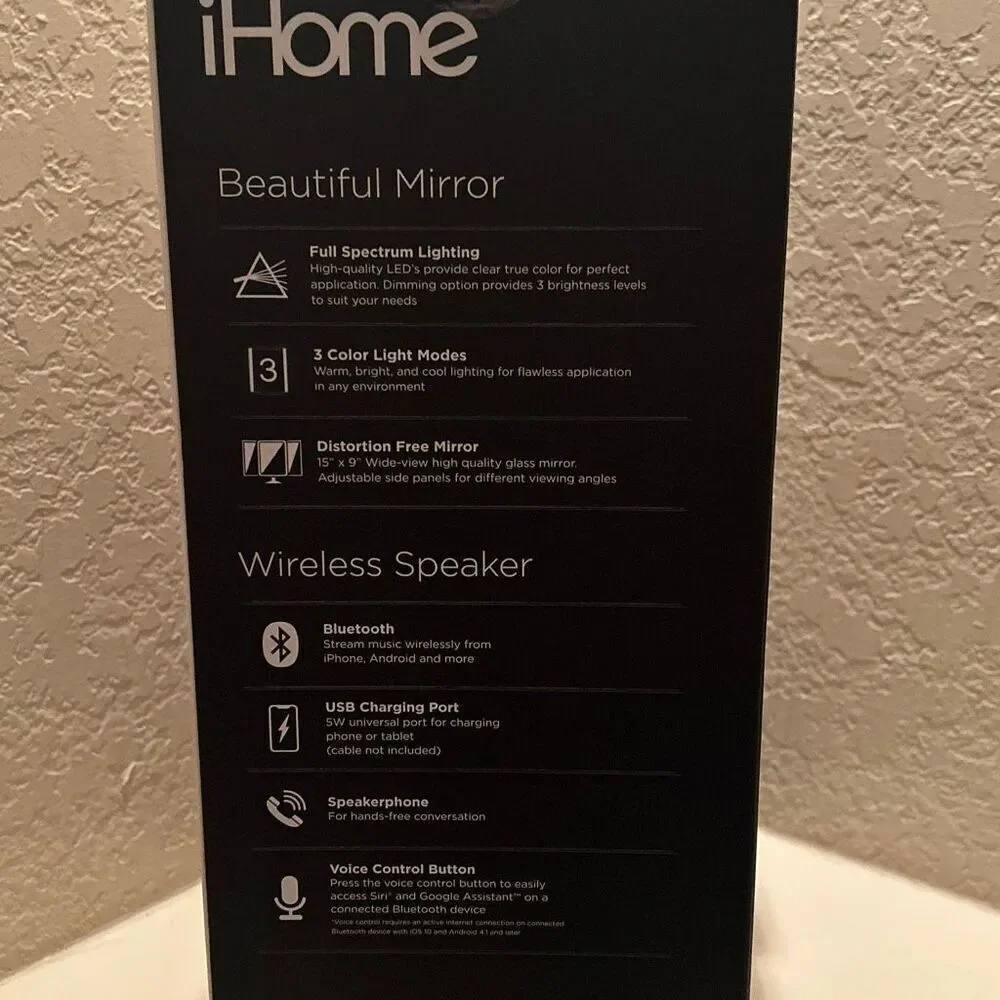iHome vanity mirror