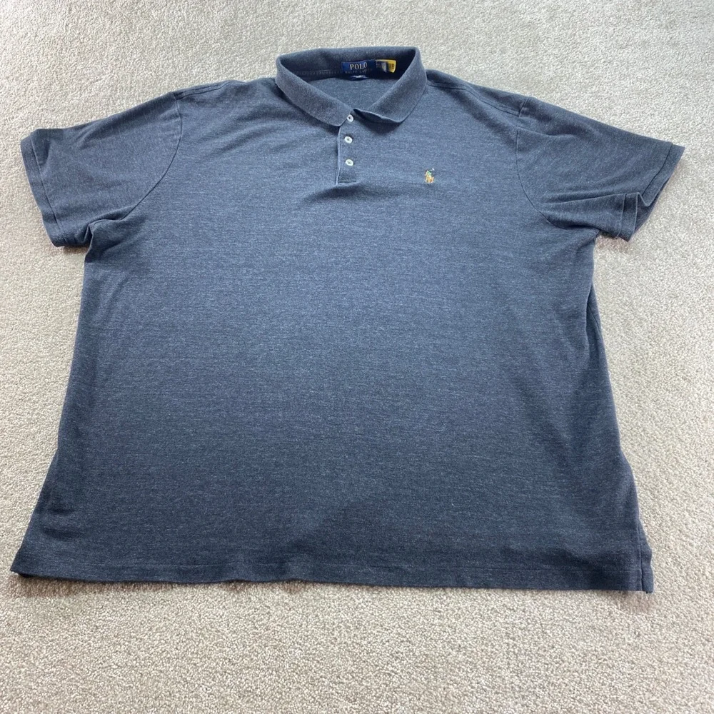 Polo Ralph Lauren Shirt Mens XXL Grey Classic Fit‎ Polo Short Sleeve Preppy