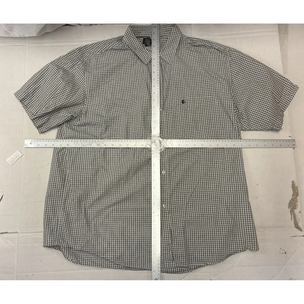 Polo Jeans Co Ralph Lauren Mens XXL Black White Check Short Sleeve‎ Button Shirt