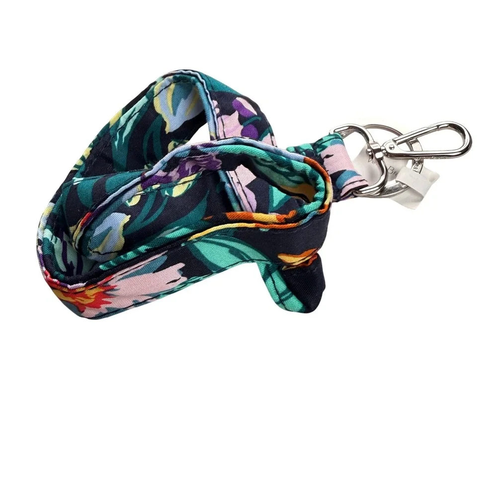 Vera Bradley Wide Lanyard Happy Blooms Floral Key Botanical Tropical Floral Gift