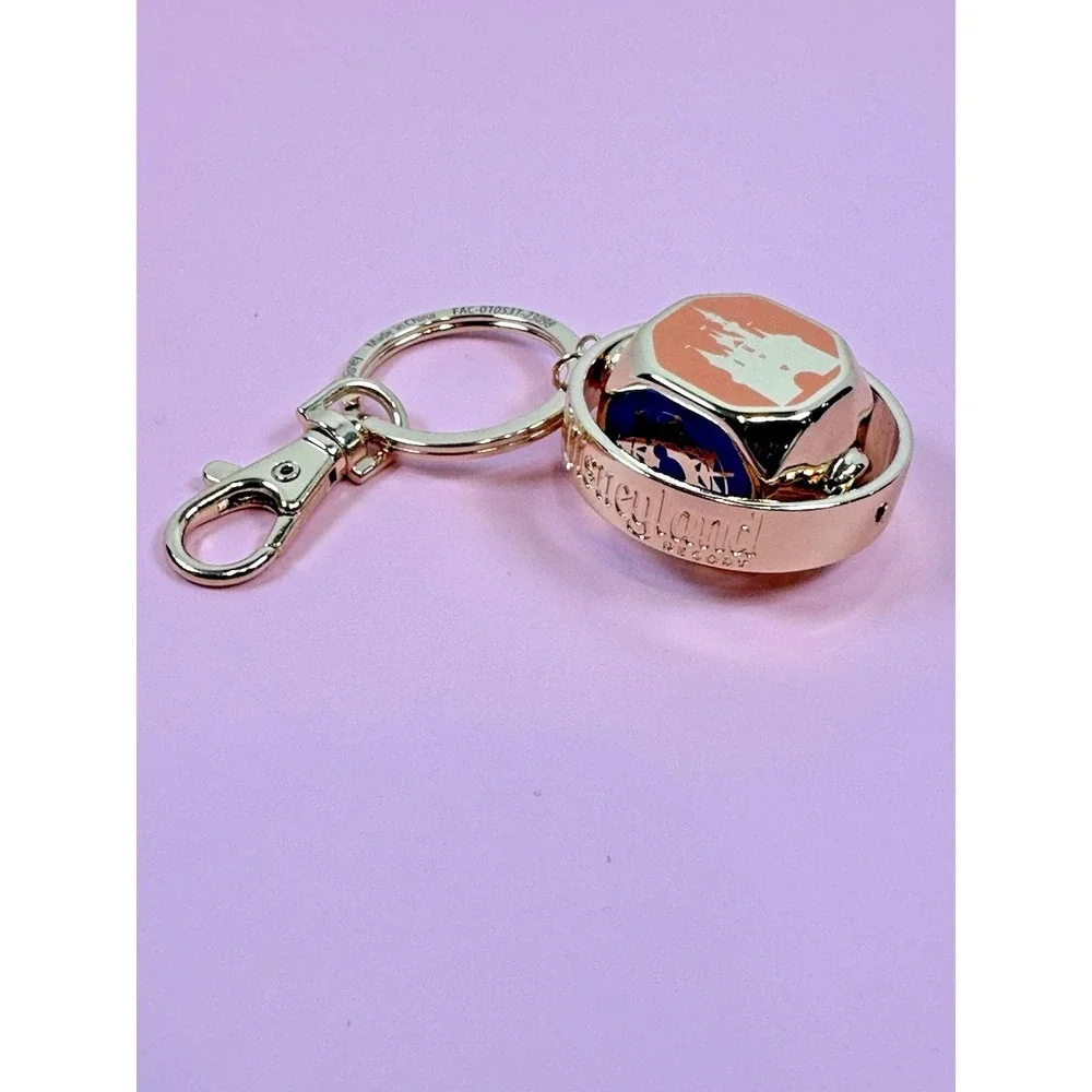 Disneyland Resort Spinner Keychain Castle Icons Disney Store Gold Tone