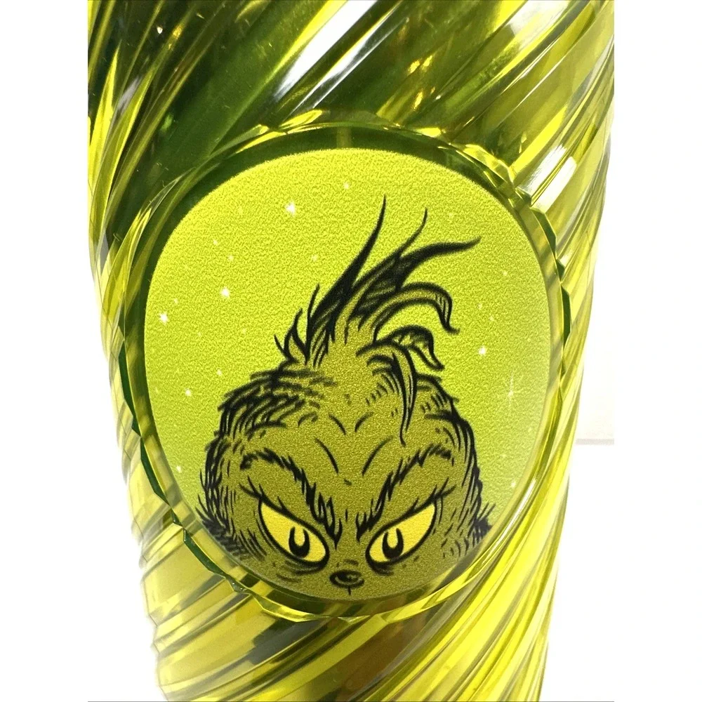 Grinch 24oz Green Swirl Tumbler w/ Straw Bioworld Cup