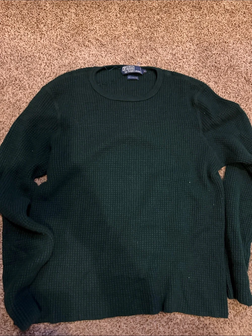 Polo by Ralph Lauren Cashmere Forest Green Crewneck Sweater