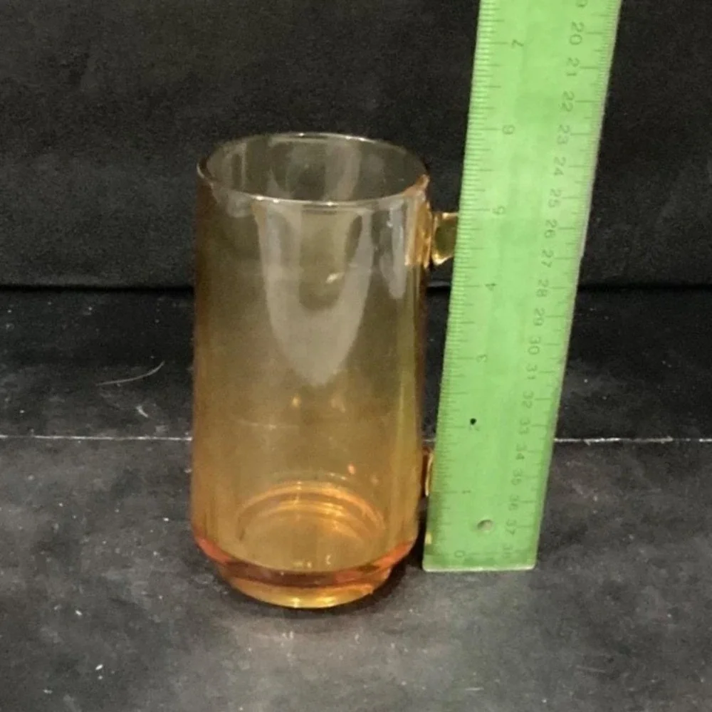 Hazel‎ Atlas Amber Beer Mugs, Set of 2, Vintage Stackable Glasses, Glass Steins