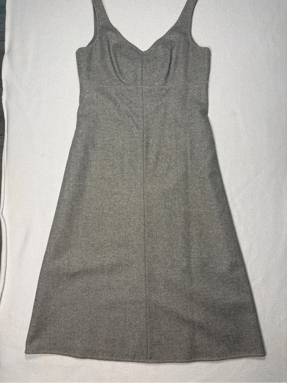 J. Crew Gray Wool Blend Sleeveless V-Neck Lined Midi Dress Size 6 #2556