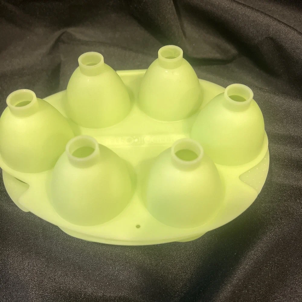 JELL-O Easter 6 Egg Jigglers Hinged Gelatin Jello Mold Lime Green‎ USA