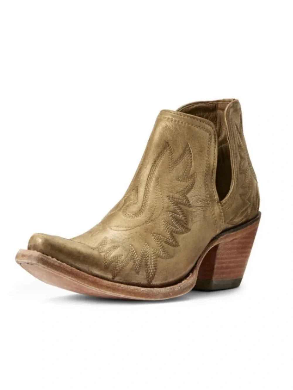 Women’s Ariat Dixon ankle western boot, distressed gold leather